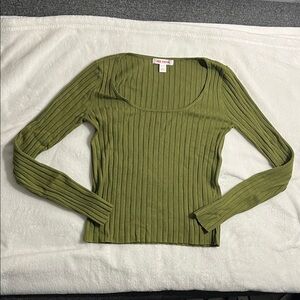 Joe Fresh Olive Ribbed Knit Top